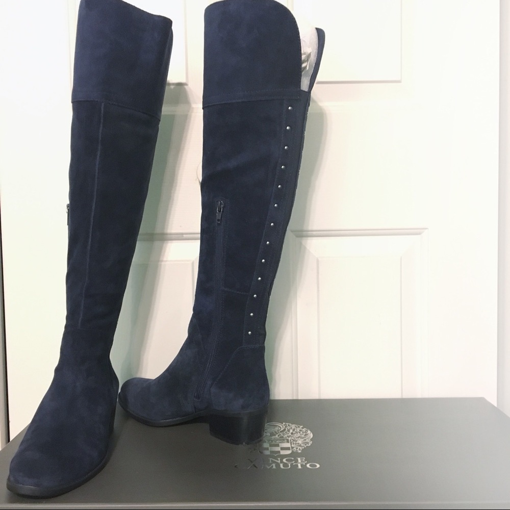 Rare Navy Blue Over-the-Knee Boot